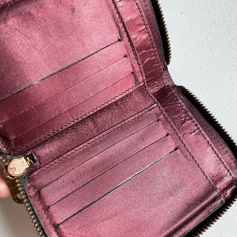 Vintage Jean Paul Goulthier Croc Skin Embossed Brown Zip Around Square Wallet